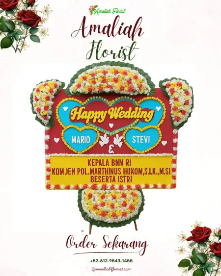 Papan Bunga Pernikahan Tenajar